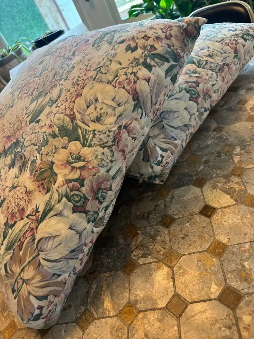 Vintage Floral Tapestry Throw Pillow Set - two - cottage core